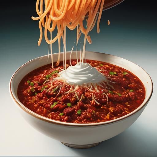 Chili Con Carne Spaghetti: Hyperrealistic Food Art