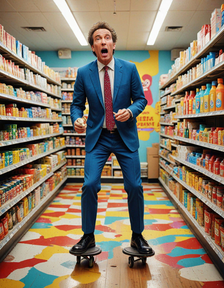 Comedian Michael Richards in Absurdist Grocery Store Scene