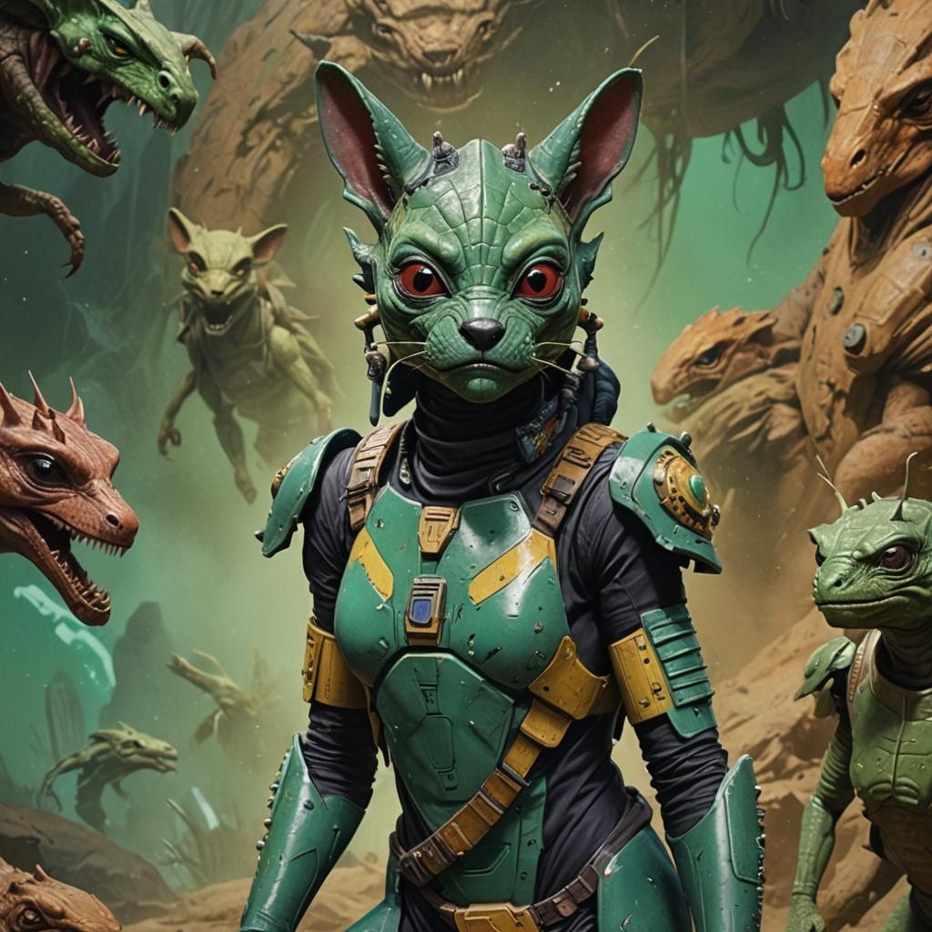 Hyperrealistic Emerald Hybrid Mash-up Concept Art