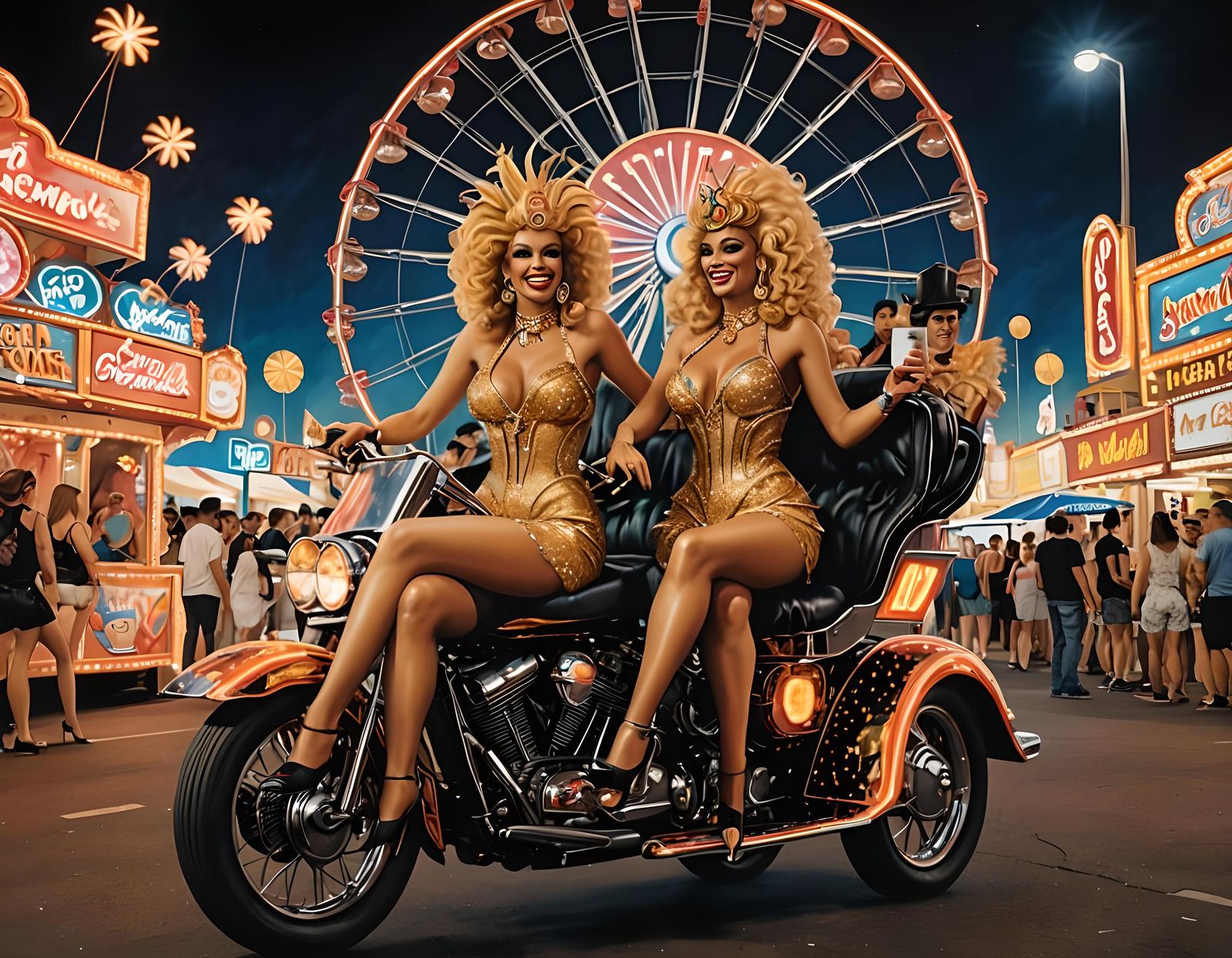 Night Carnival Ride Airbrush Art