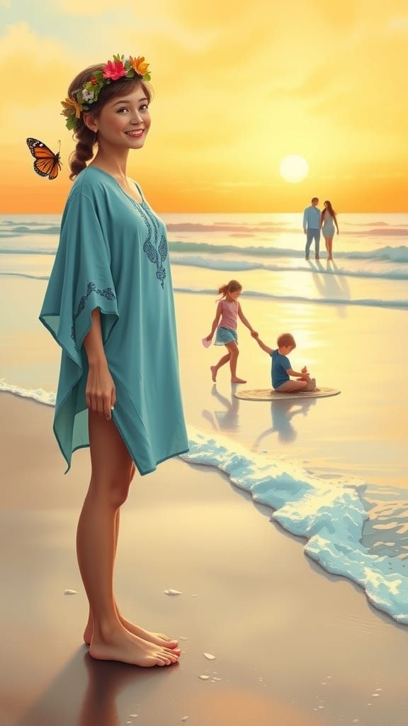 Serene Sunset on the Beach: A Journey of Gratitude and Love