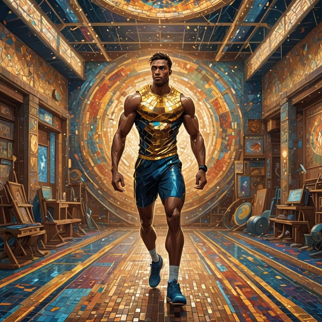 Dreamlike Indoor Athletic Track Concept Art