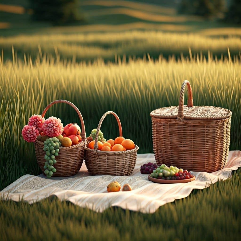 Bohemian Picnic in Sun-Drenched Meadow