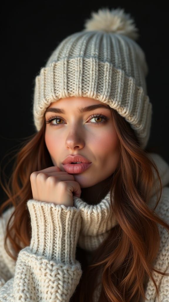 Hyper-Realistic Portrait of a Playful Young Woman in Nordic ...