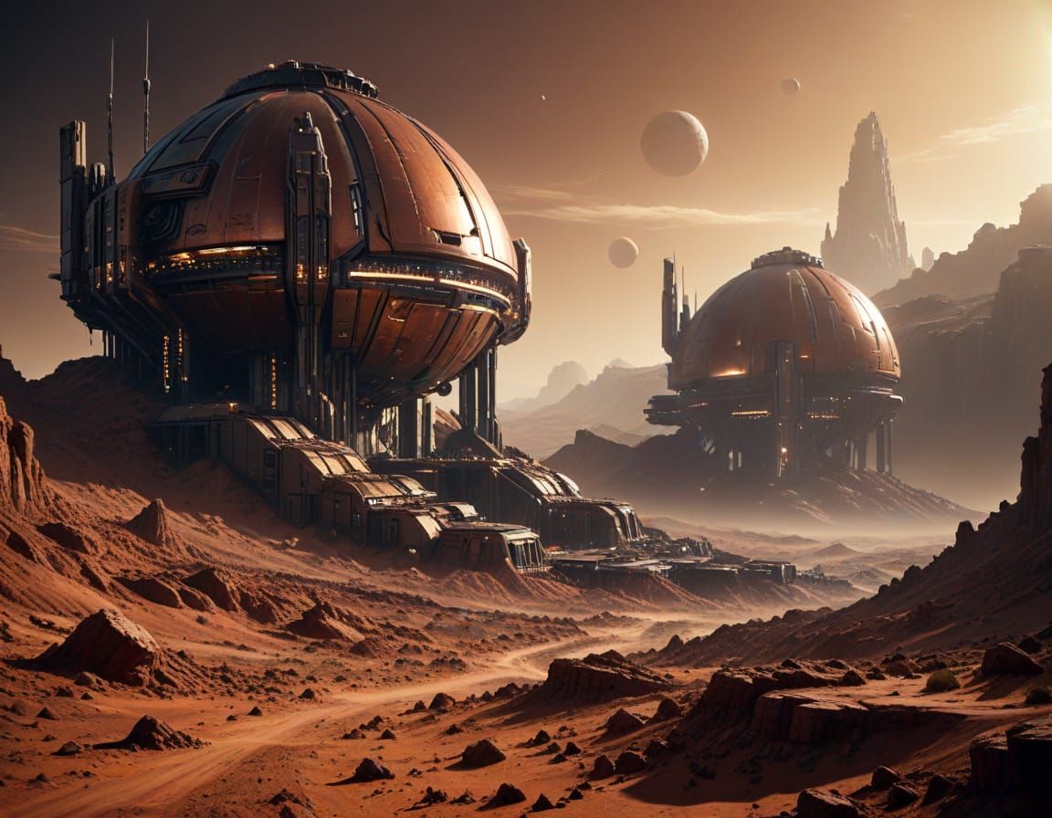 Future Martian Colony: Sci-Fi Concept Art