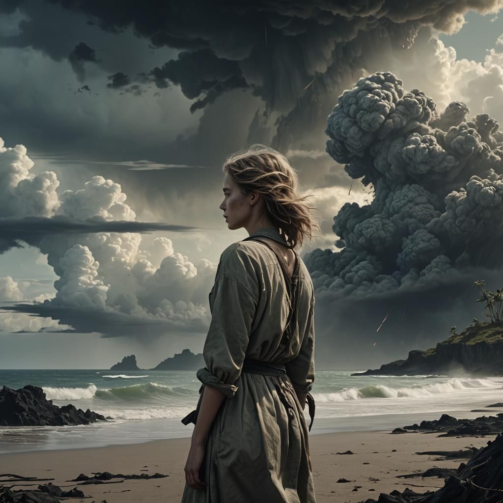 Apocalyptic Island Girl in Digital Matte Painting