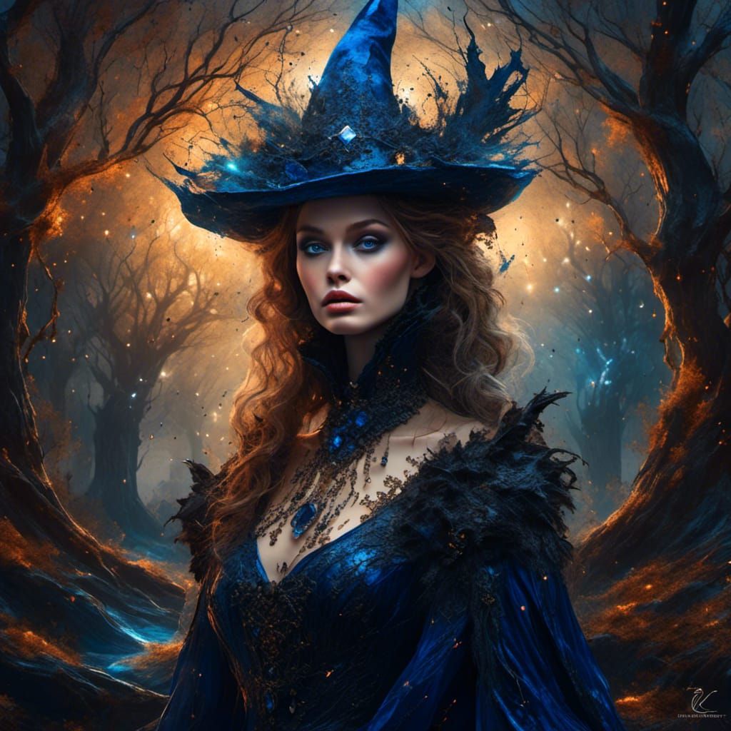 Surreal Witch with Lapis Lazuli Sky