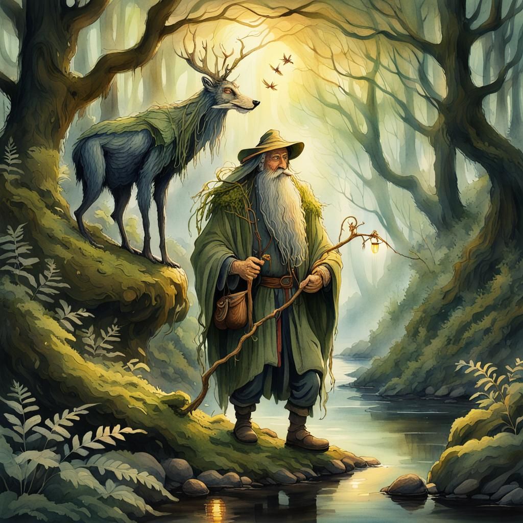 Whimsical Guardian of Forgotten Memories in Enchanted Forest