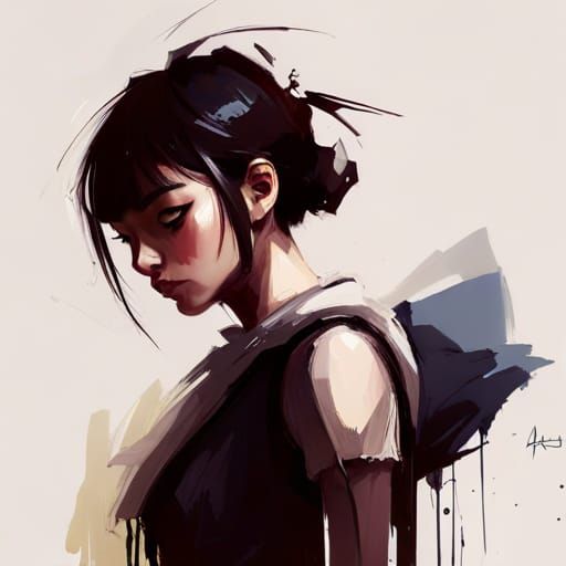 Beautiful Girl, Digital Painting in Artstation Style