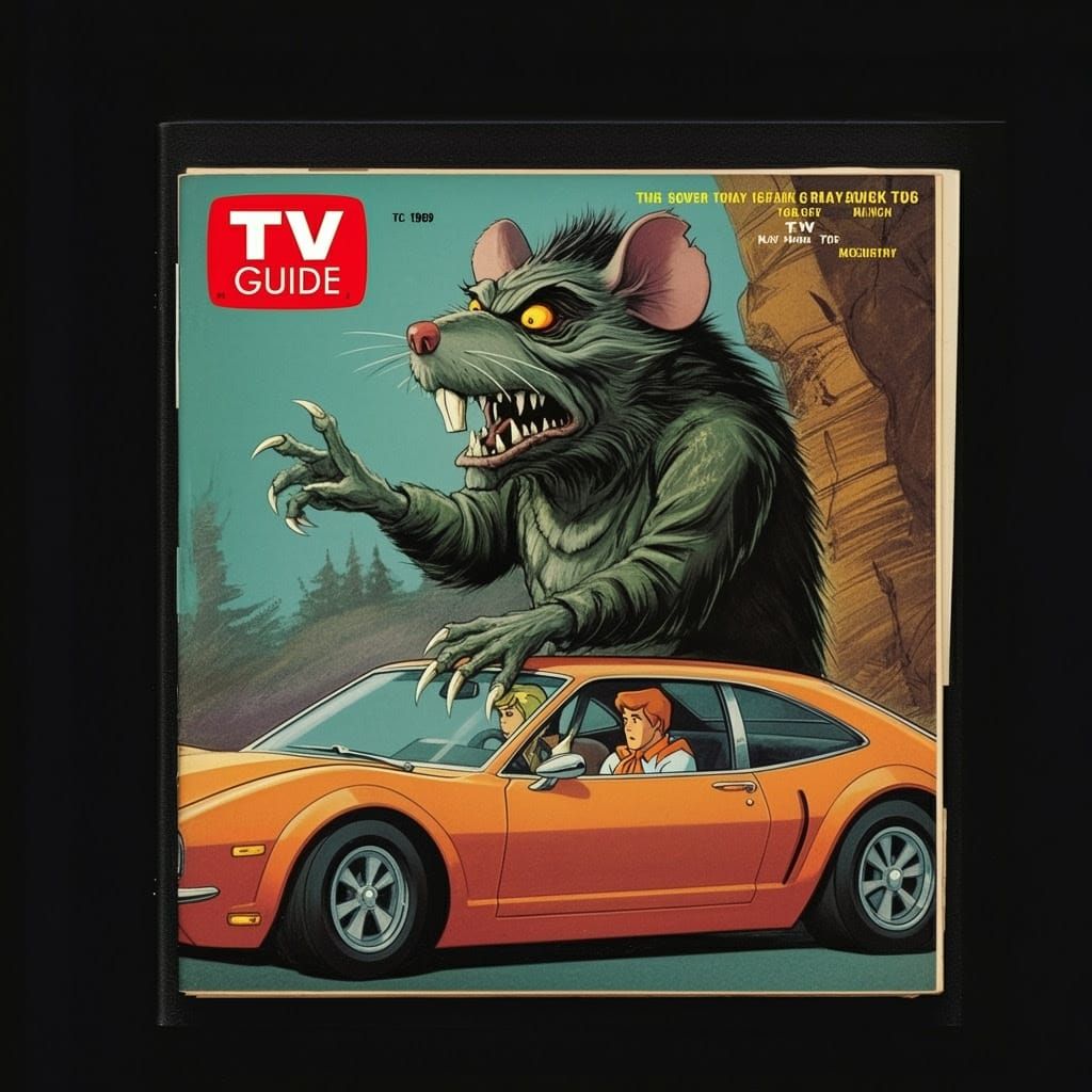 Ratfink Monster Drives a Scooby Doo Car on 1969 USA TV Guide...