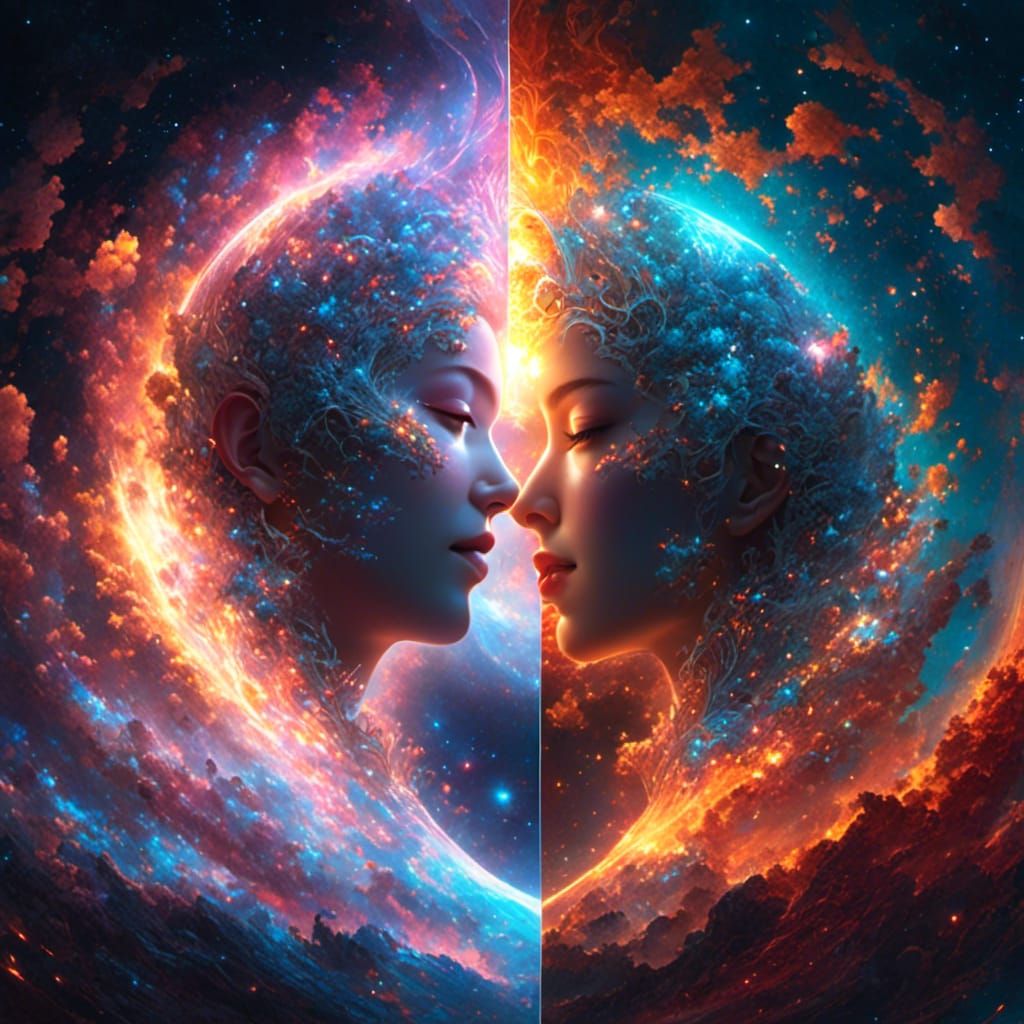 Nebula Pepper and Fire Hologram in Polychromatic Style