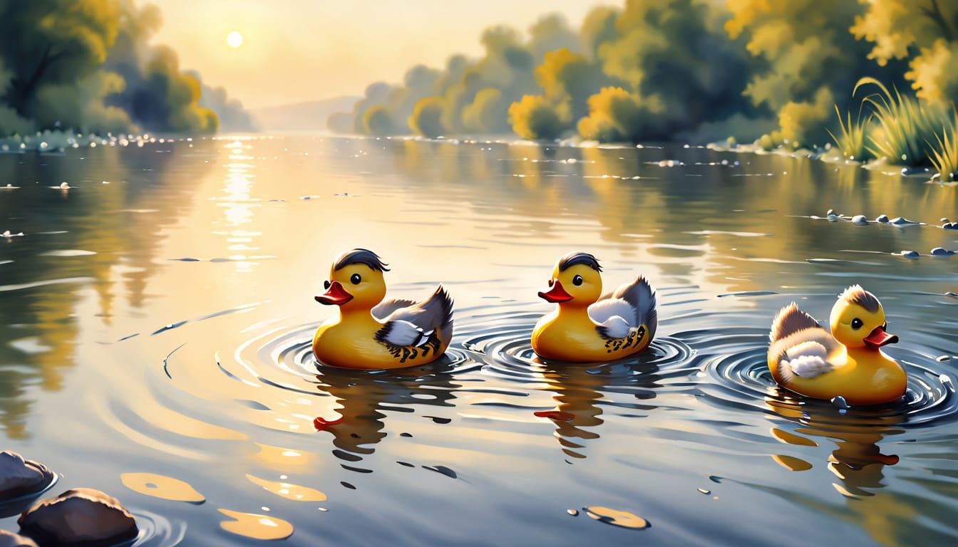 Serene Rubber Duckies Sail Down the Ohio River in Dreamy Wat...