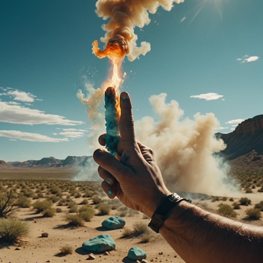 Dramatic Desert Finger in Cinematic Style