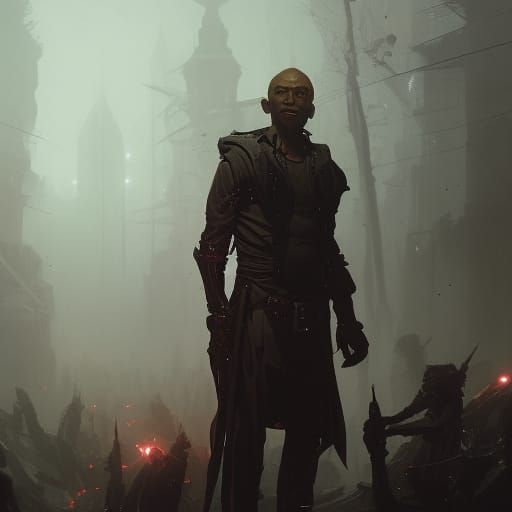 Human Wizard of Abjuration: Dark Fantasy Art