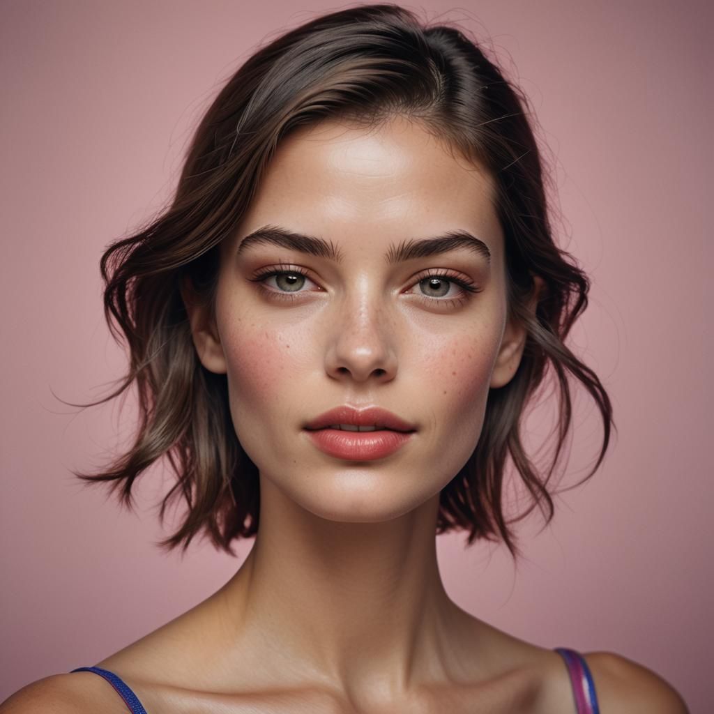 American Model Portrait in Photorealistic Style