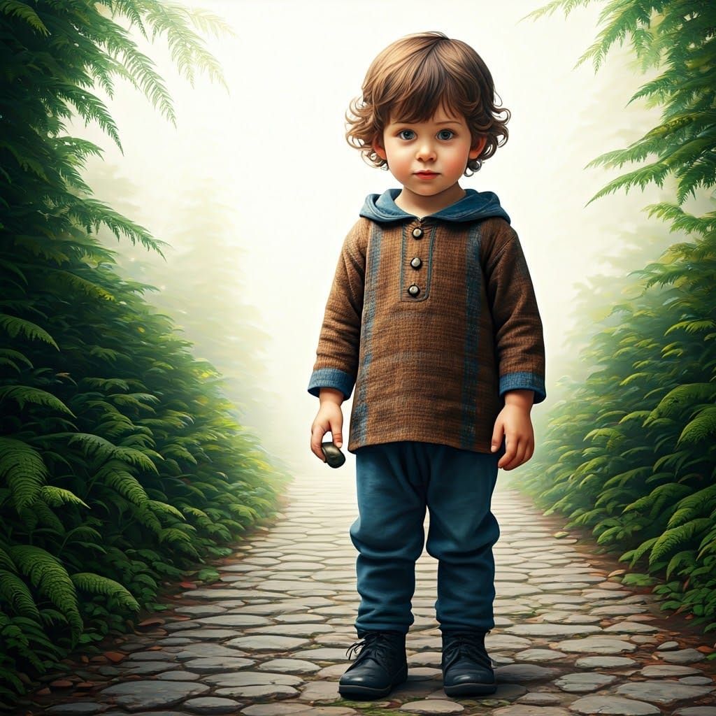 Orthodox Boy Playing, Fantasy Concept Art