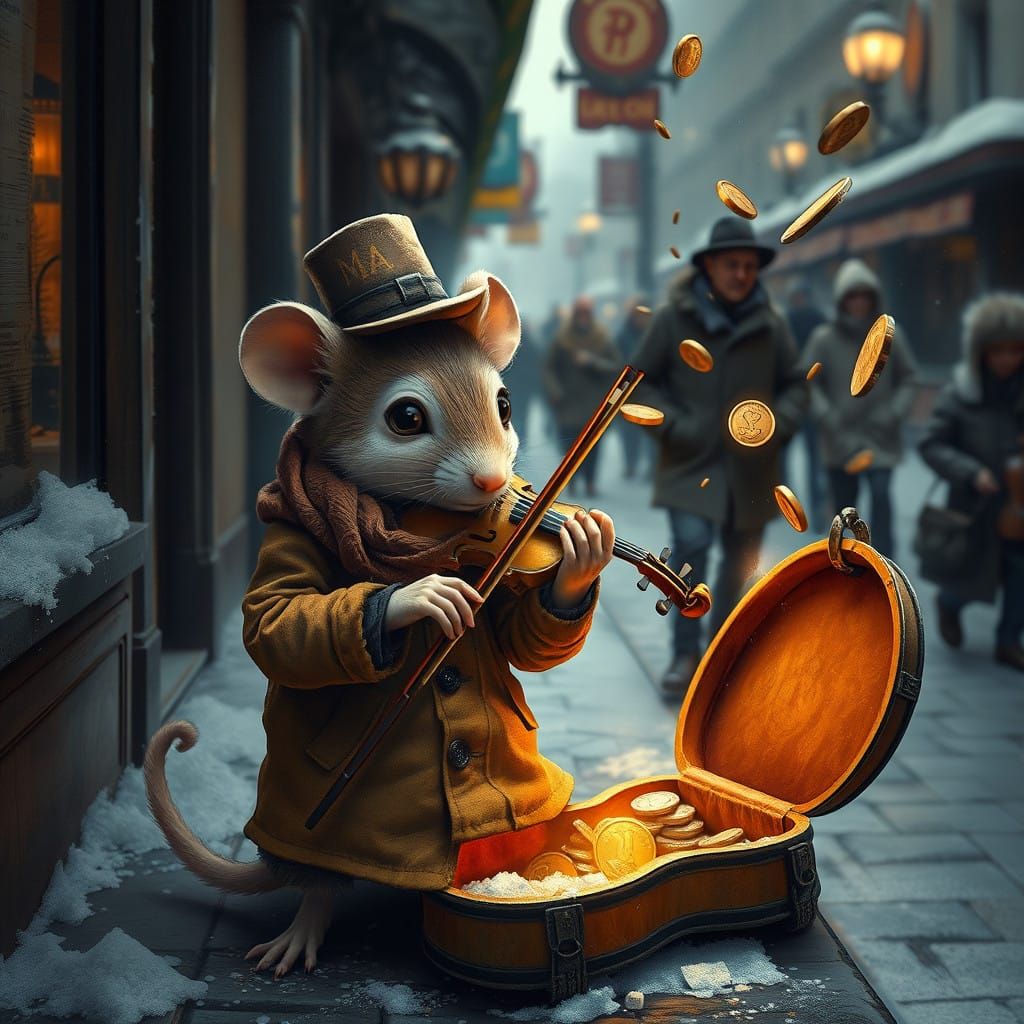 Mouse in Moody Violinist's Portrayal