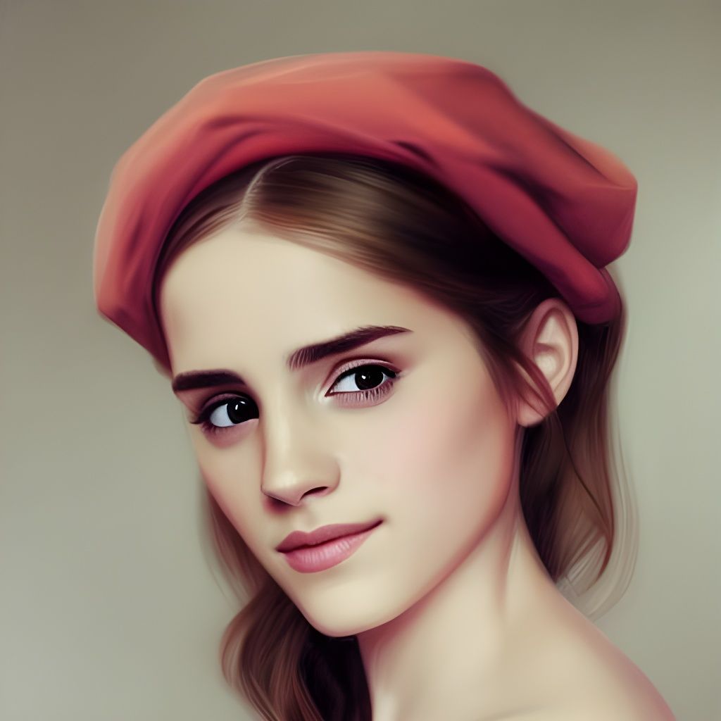 Emma Watson Portrait in Digital Art Style