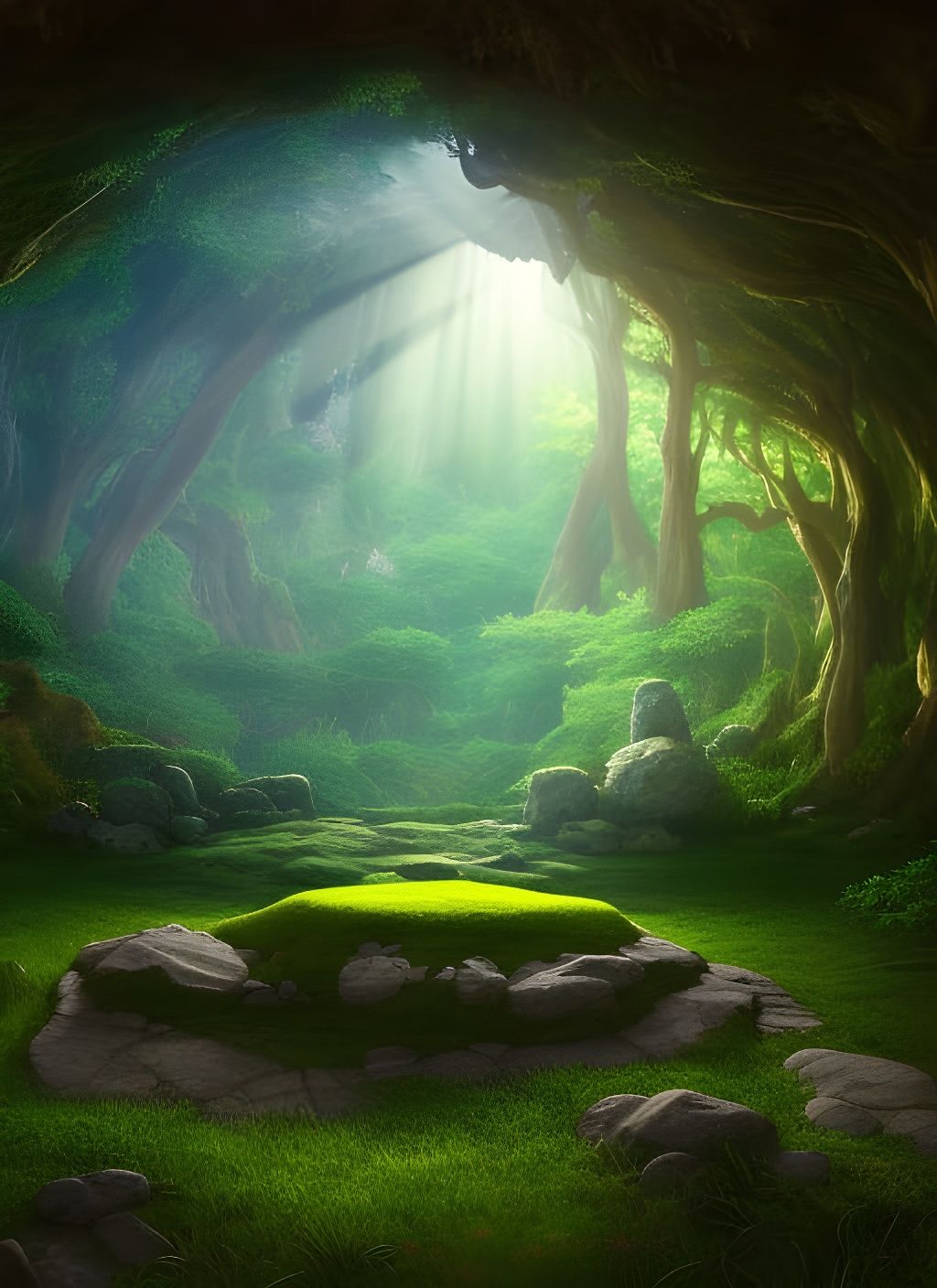 Sunlit Magic Altar in Hidden Cave Grove