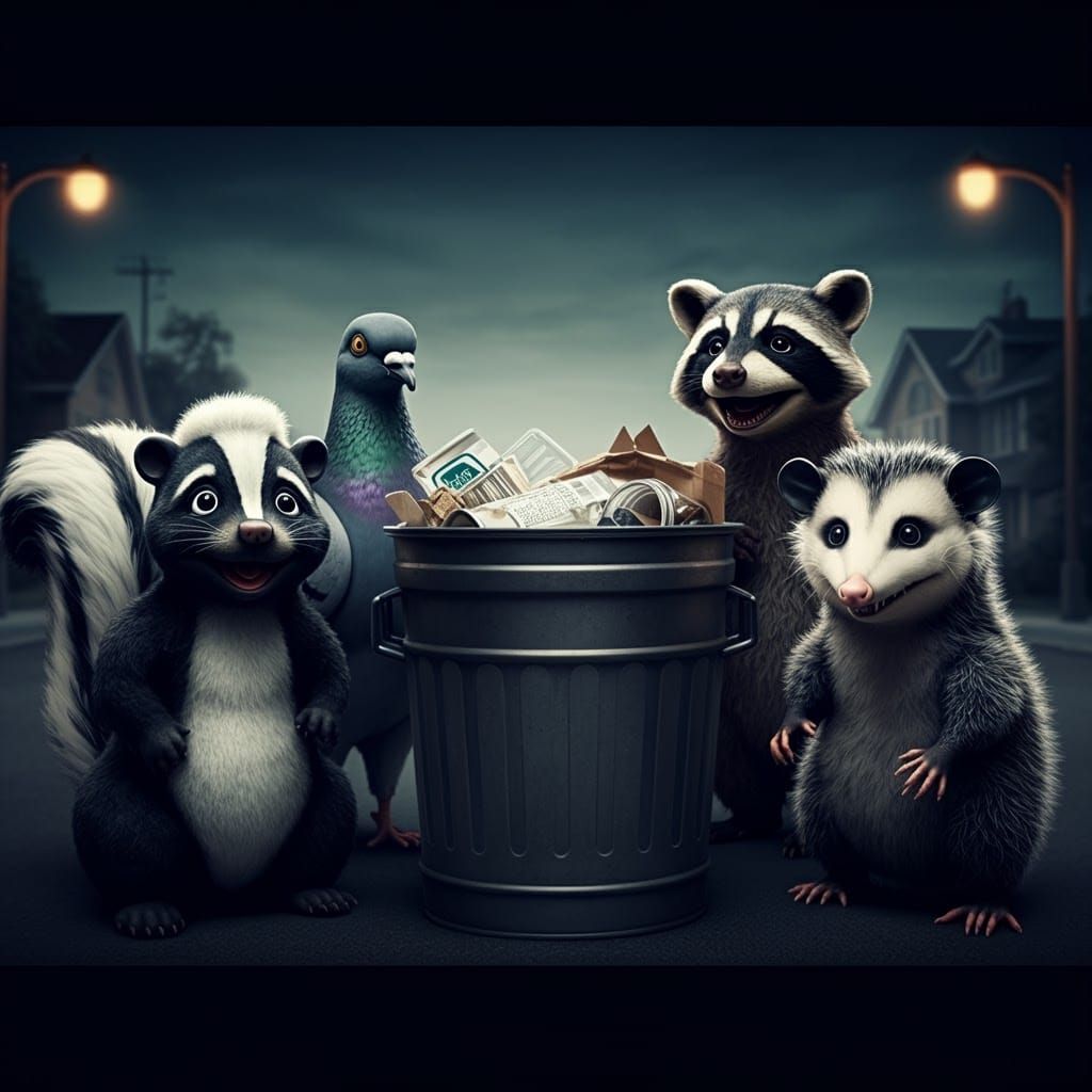 Rubber Puppet Friends in Retro Suburban Still