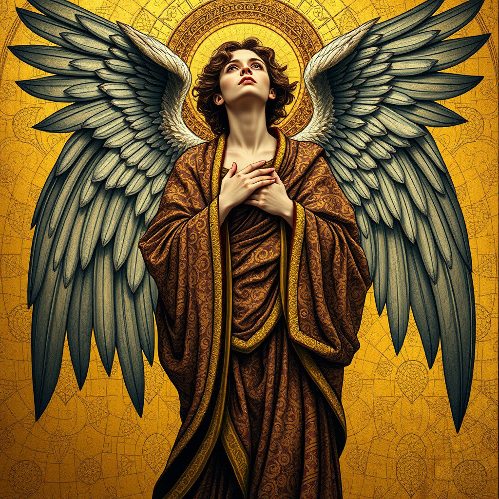 Majestic Angel in Art Nouveau Style