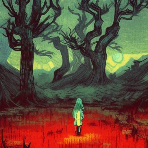 Depressive Forest Landscape in Breakcore Style