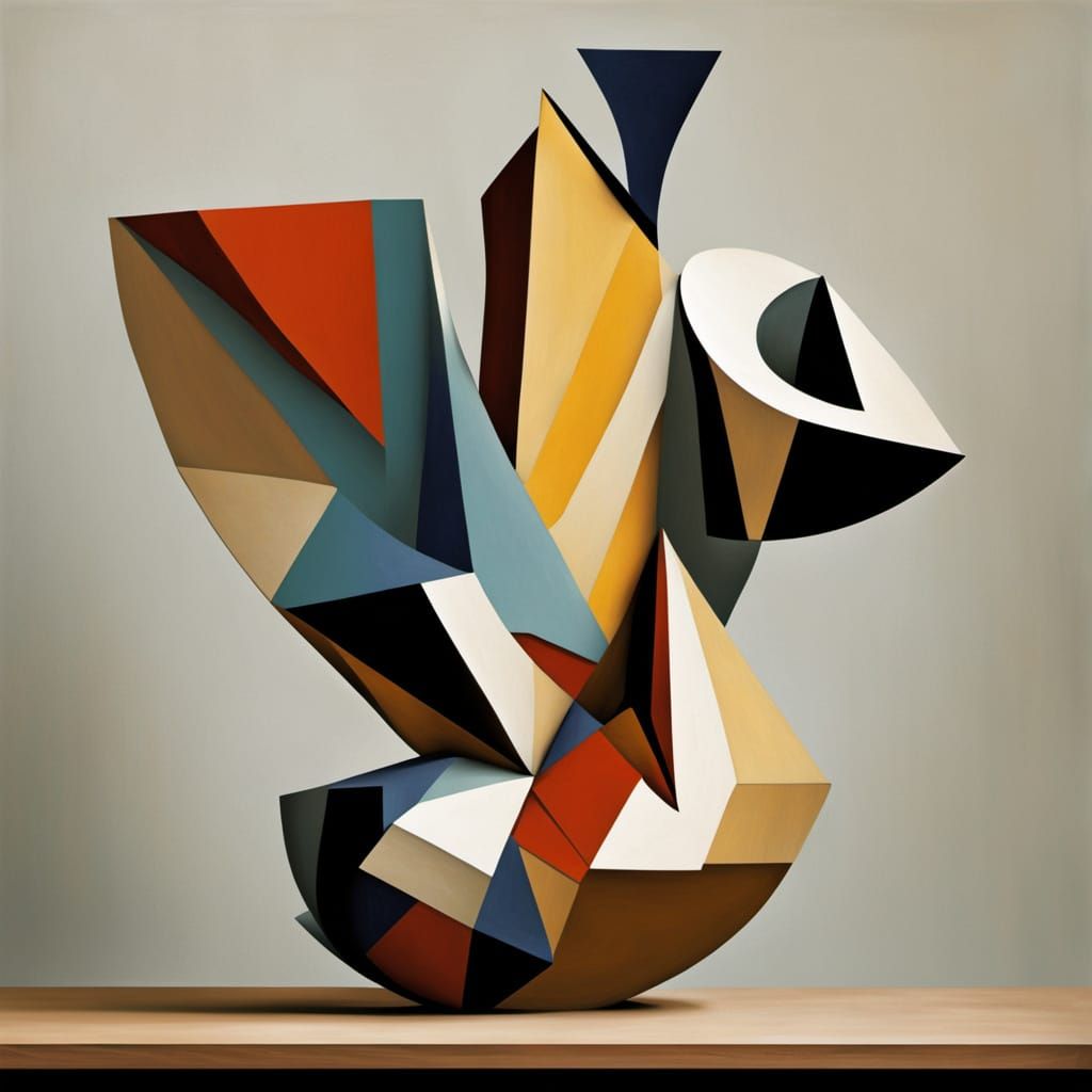 Cubist Still Life: Fragmented Geometric Vase