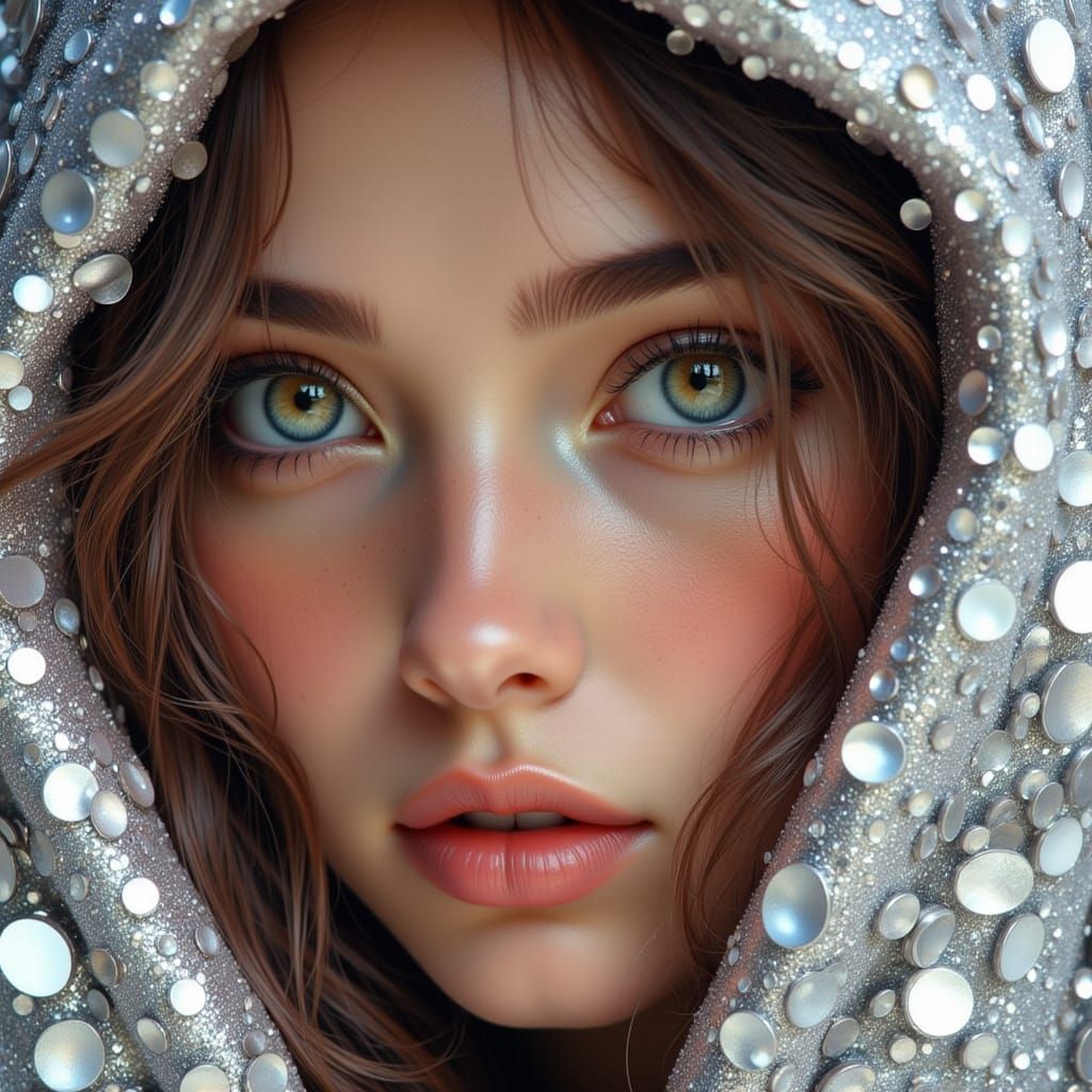 Radiant Anime Woman on Silver Sail