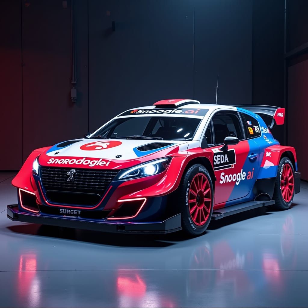 Sleek Peugeot Rally Car Ready for Race