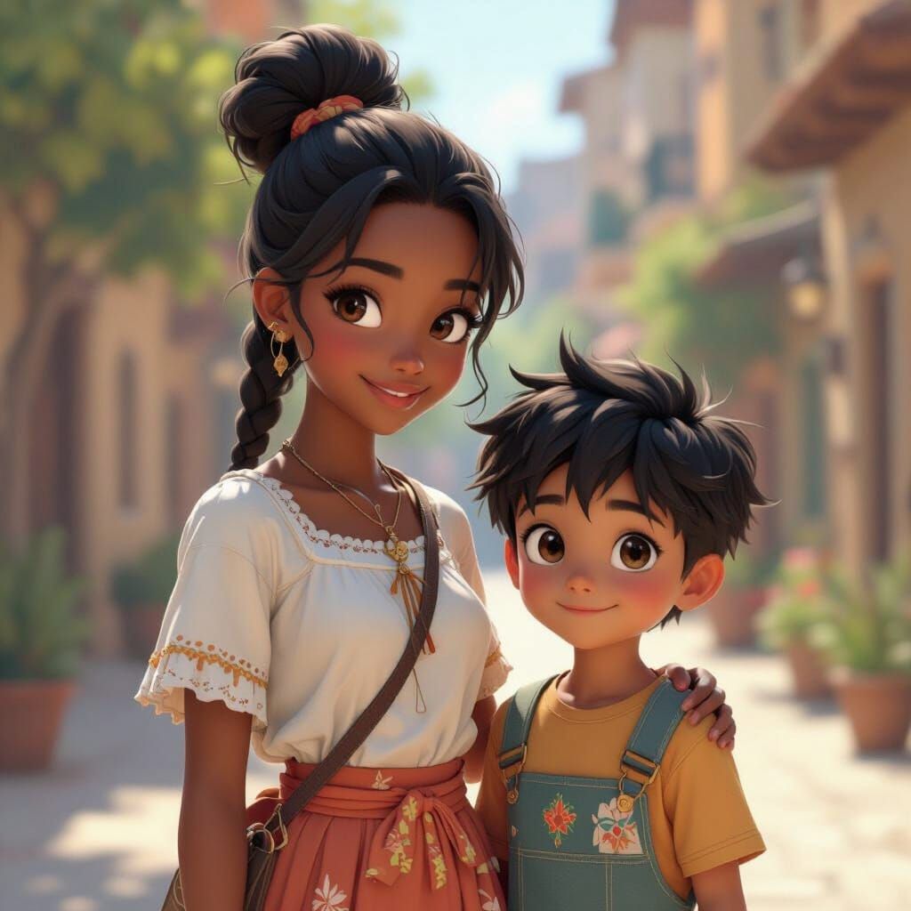 Girl and Boy in Detailed Anime Art Style