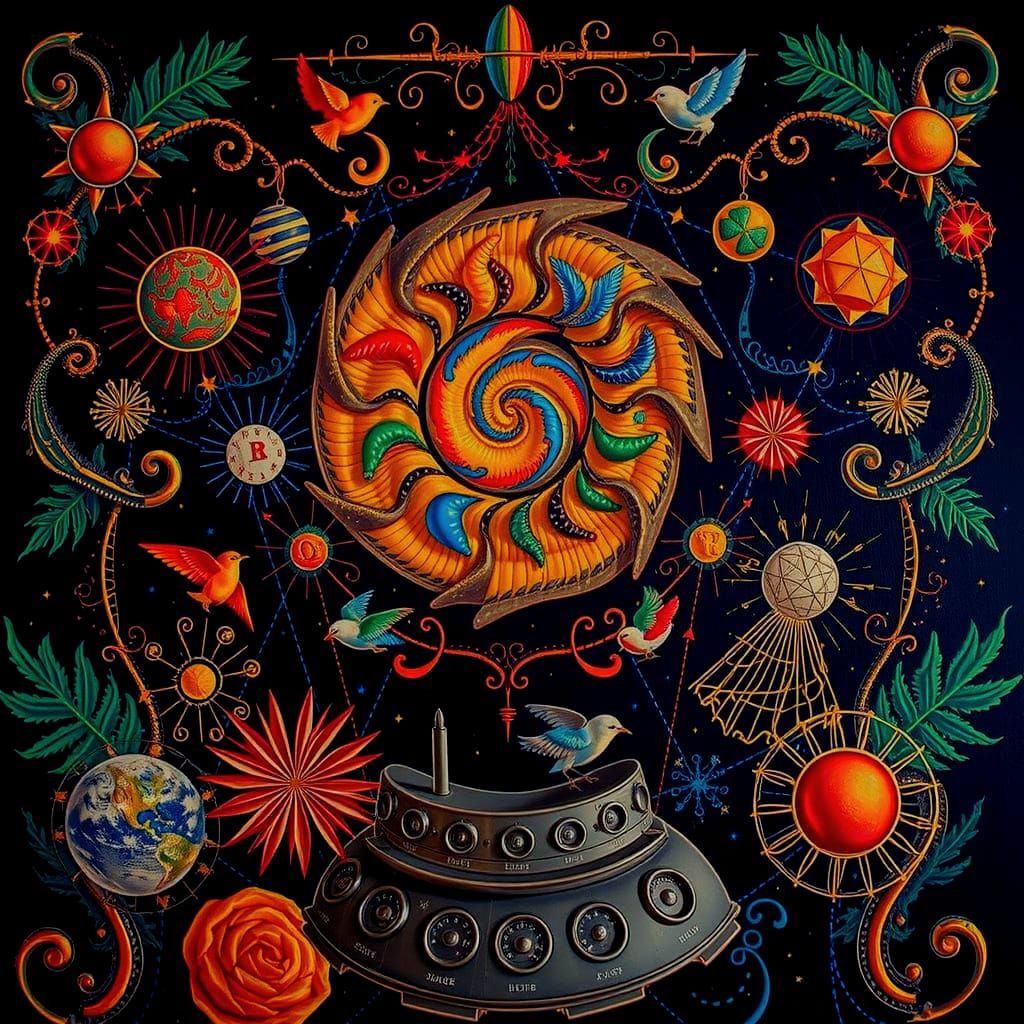 Abstract Swirling Vortex Patterns in Dynamic Motion