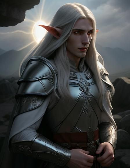 Noble High-Elf Warrior in Divine Light