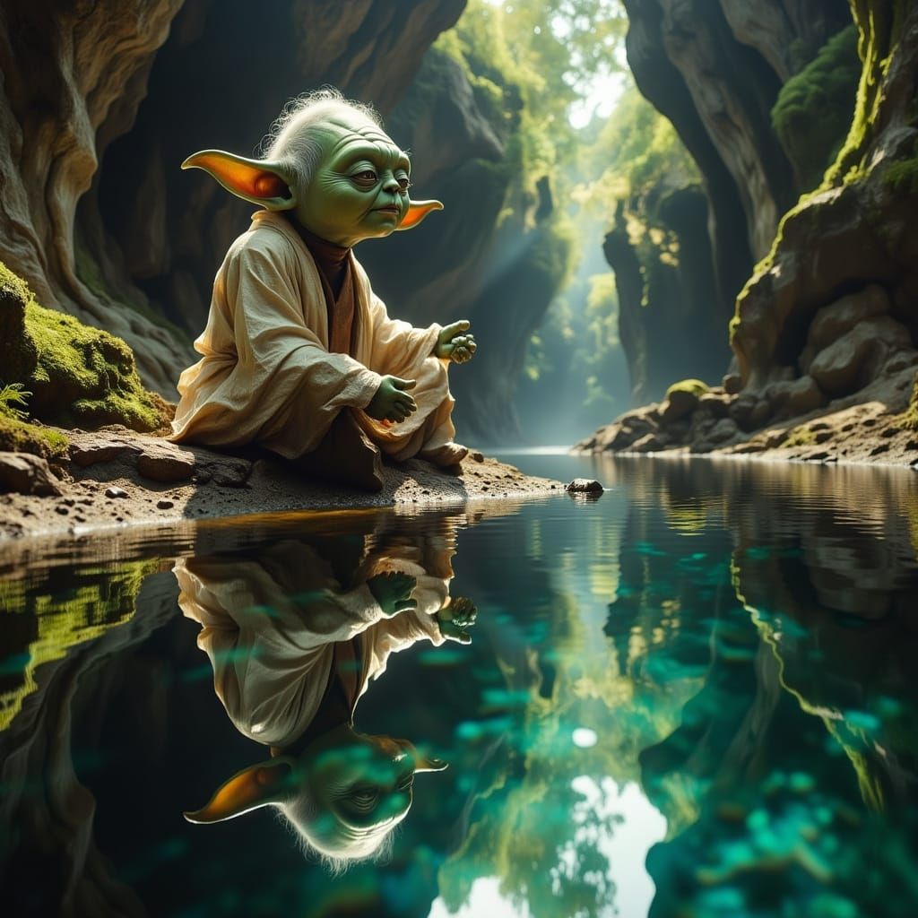 Ethereal Yoda in Cinematic Stillness