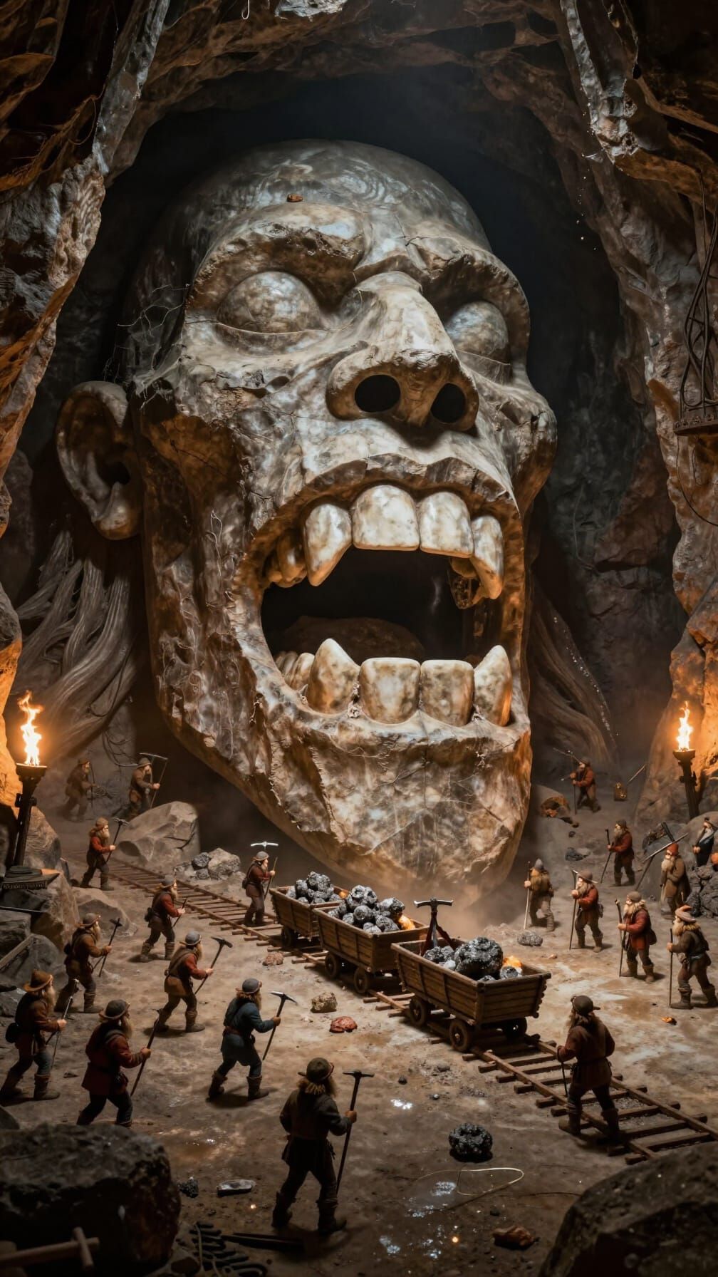 Giant Stone Mouth Cavern Macro Photo