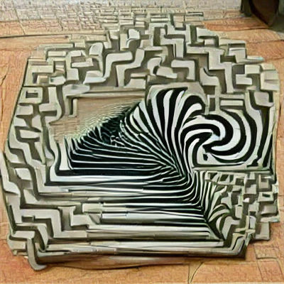 Abstract Optical Illusion with Geometric Shapes