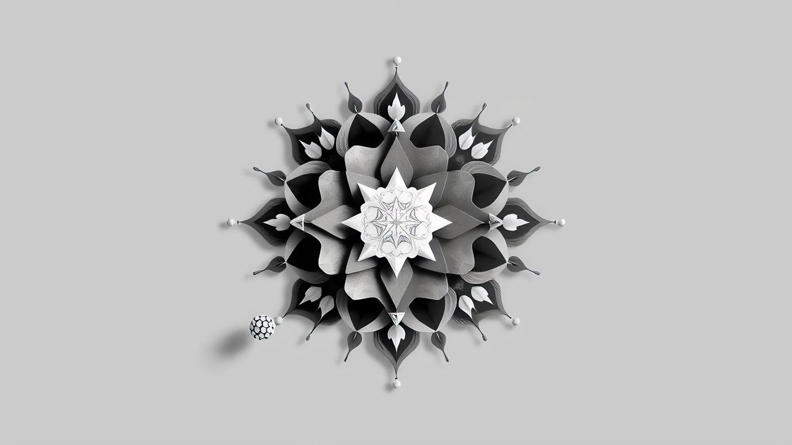 Minimalist Abstract 3D Shapes in Black and Grey