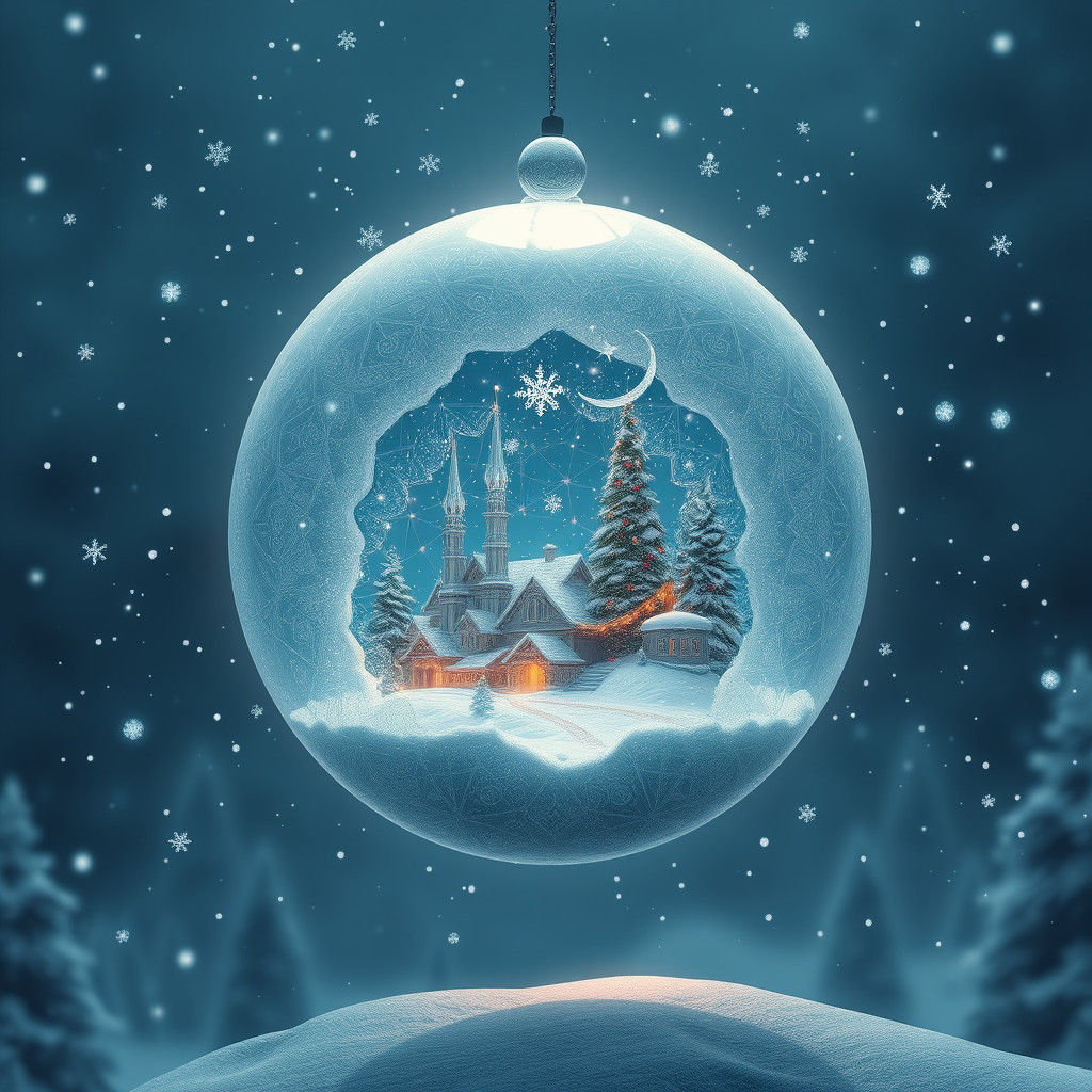 Mystical Snow Orb Dreamscape in 8K