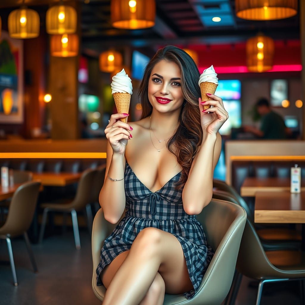 Waiting for company to help eat the second ice cream