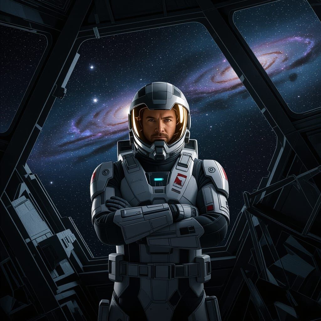 Astronaut Stranded in Spaceship Wreckage