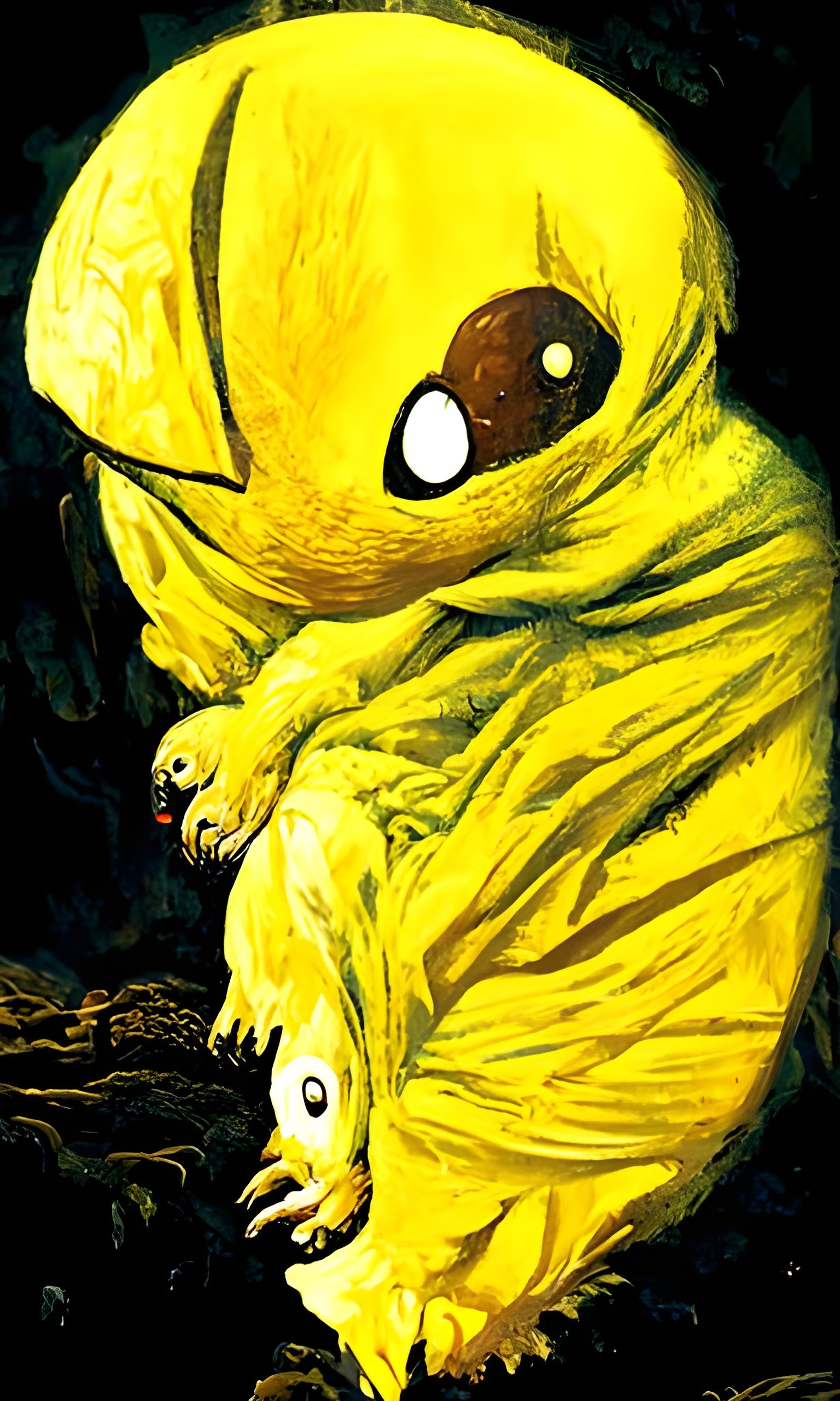 Horror Kakuna Pokemon in Gustave Doré Style