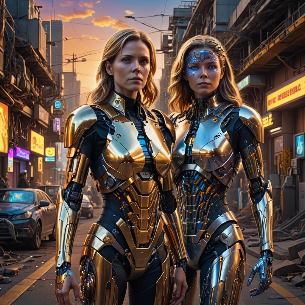 Bionic and Cyborg Women in Futuristic Sci-Fi Art