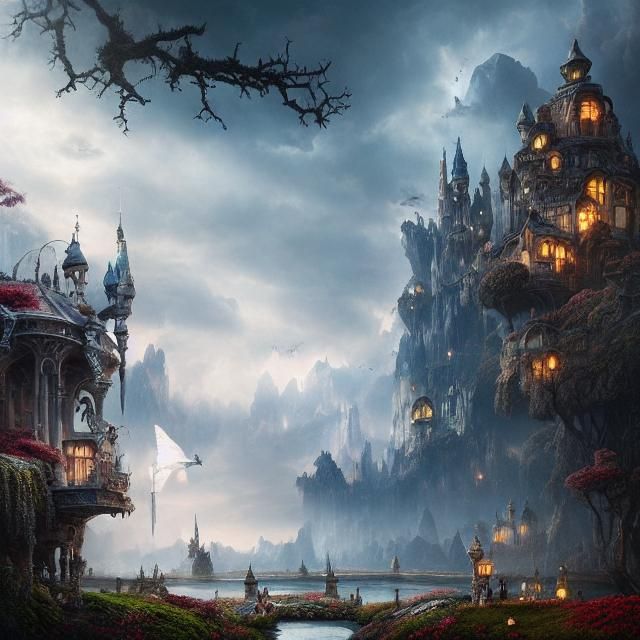 Epic Wonderland Scene: Digital Matte Painting
