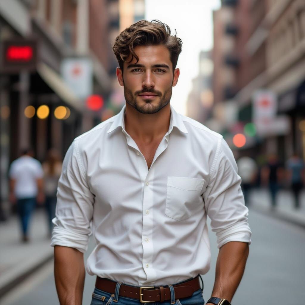 Realistic Portrait of Rafael Mendez with Dramatic Lighting