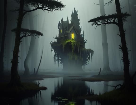 Bullywug in Murky Swamp: Digital Matte Painting