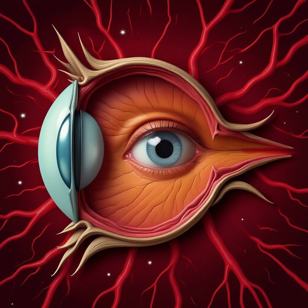 Detailed Human Eye Anatomy Illustration
