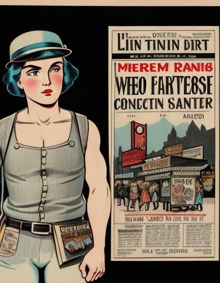 Vintage 1920s Comic Strip Art Illustration