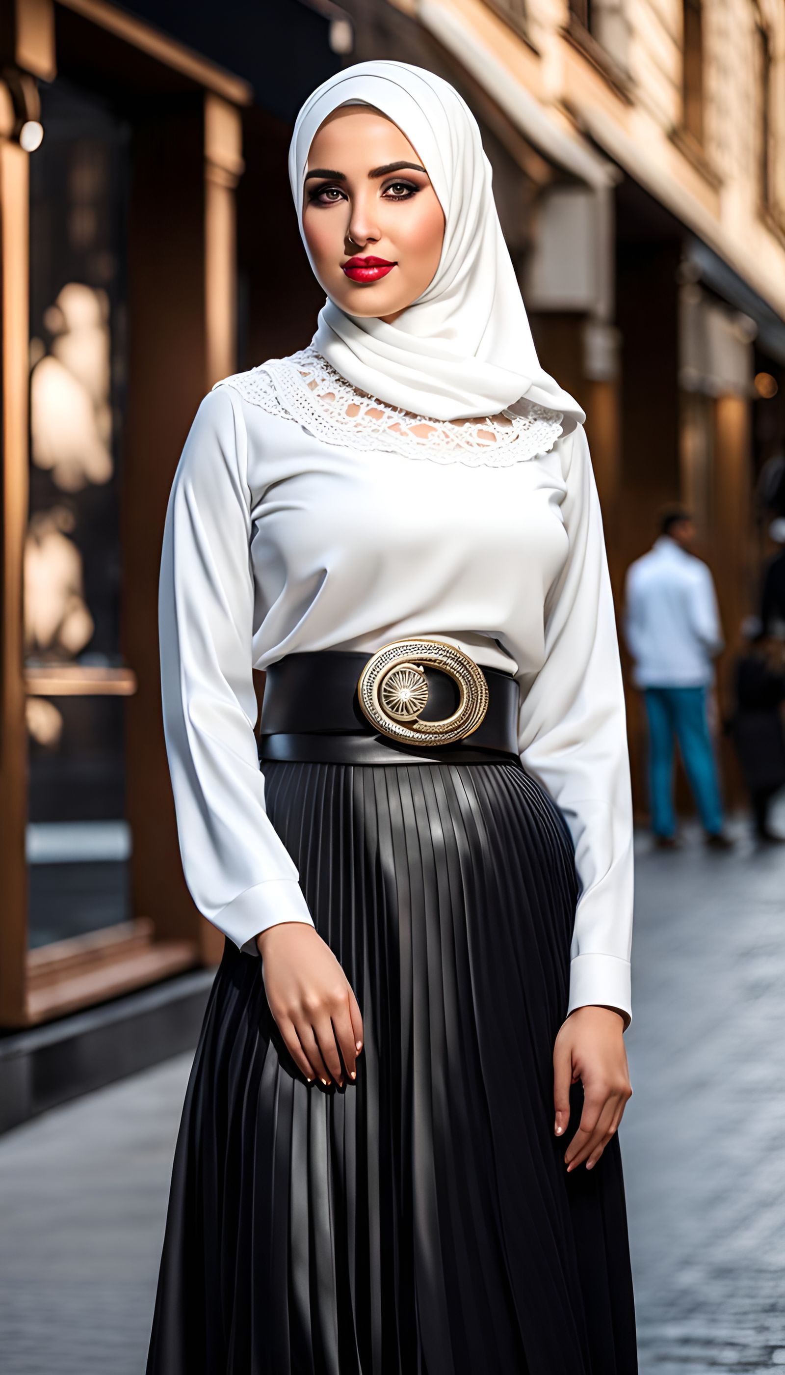 Chubby Cheeked Girl on City Streets in Hyperrealistic Style