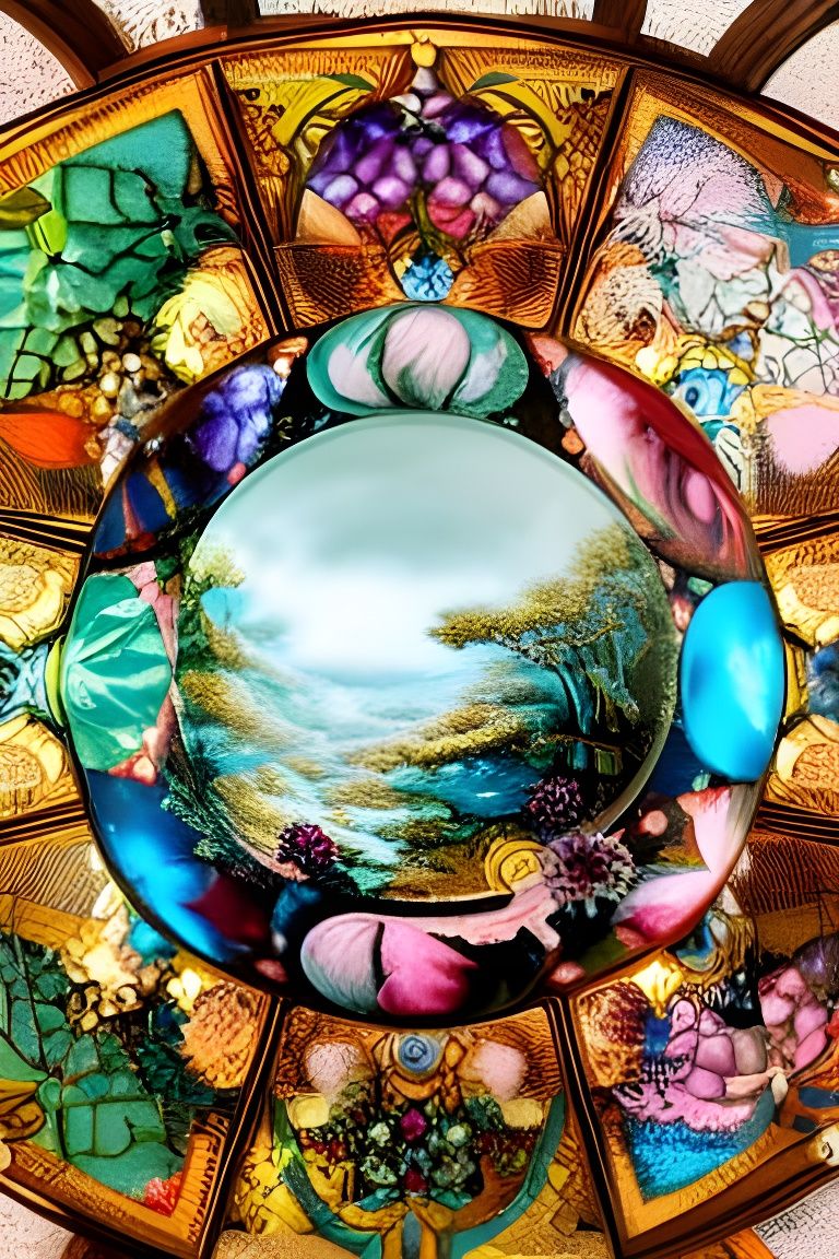 Exotic Jeweled Flowers in Glass Snowglobe