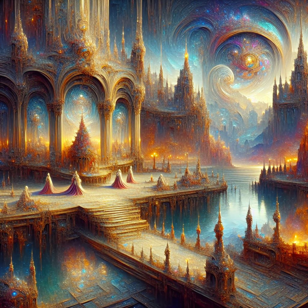 Fantastical Matte Painting in Deep Color, 8K