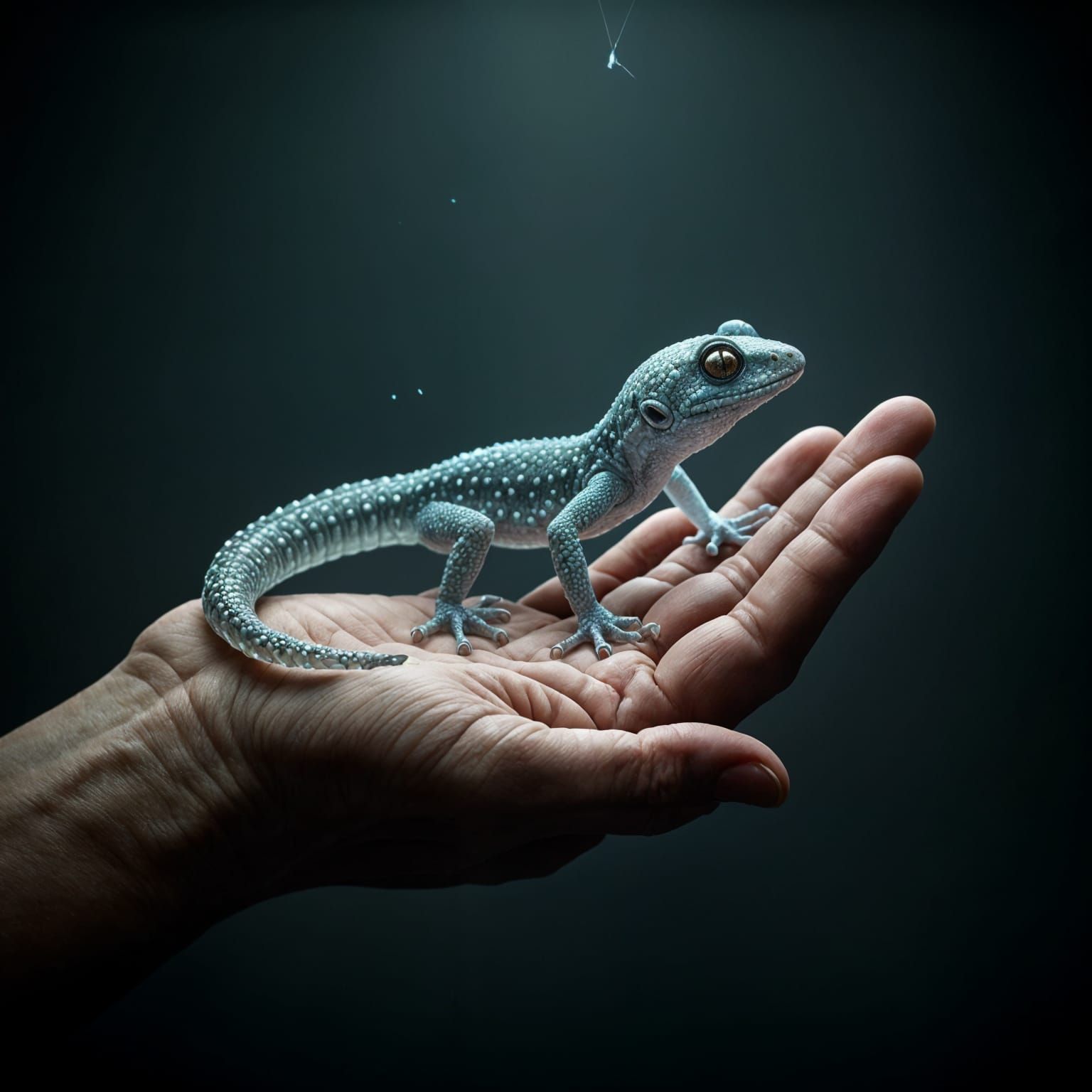 Bioluminescent Crystal Gecko Sculpture: Digital Art